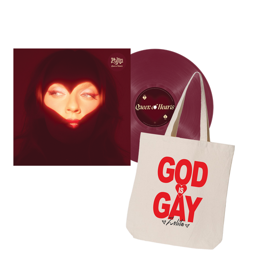 SIGNED Queen of Hearts Vinyl + God Is Gay Tote Bundle