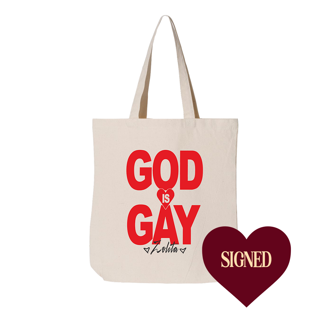 SIGNED God Is Gay Tote